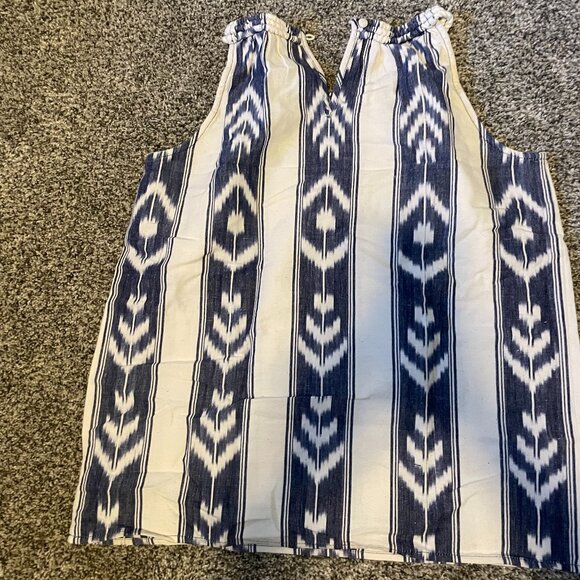 JCrew Rope Neck Tank with Blue Geometric Design - Picture 3 of 3